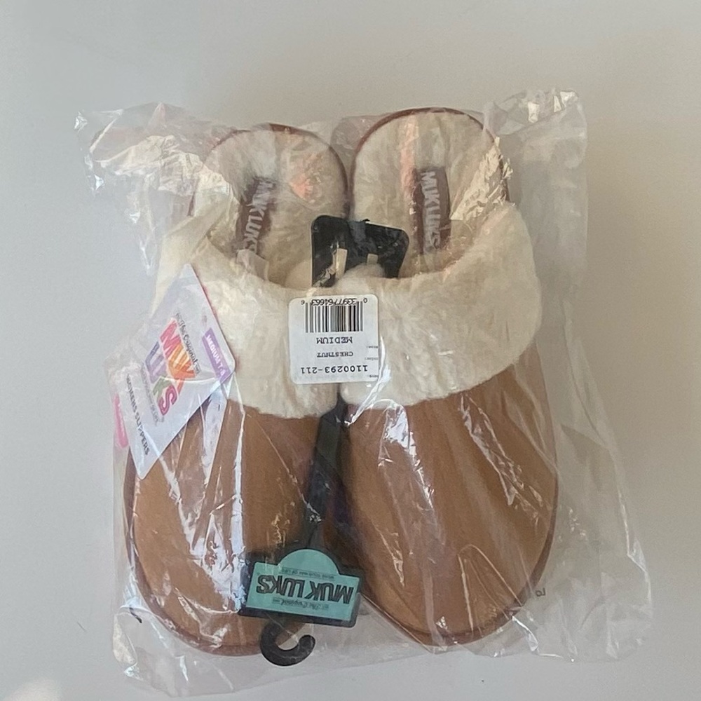 MUK LUKS Microsuede Platform Slide-On Scuff Slippers, Slide-On Shoes M 7-8 - Picture 8 of 9